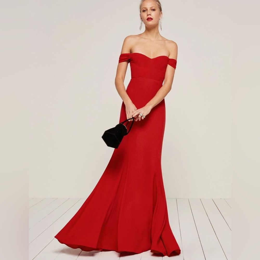 Reformation cherry red gardner maxi dress, size 6